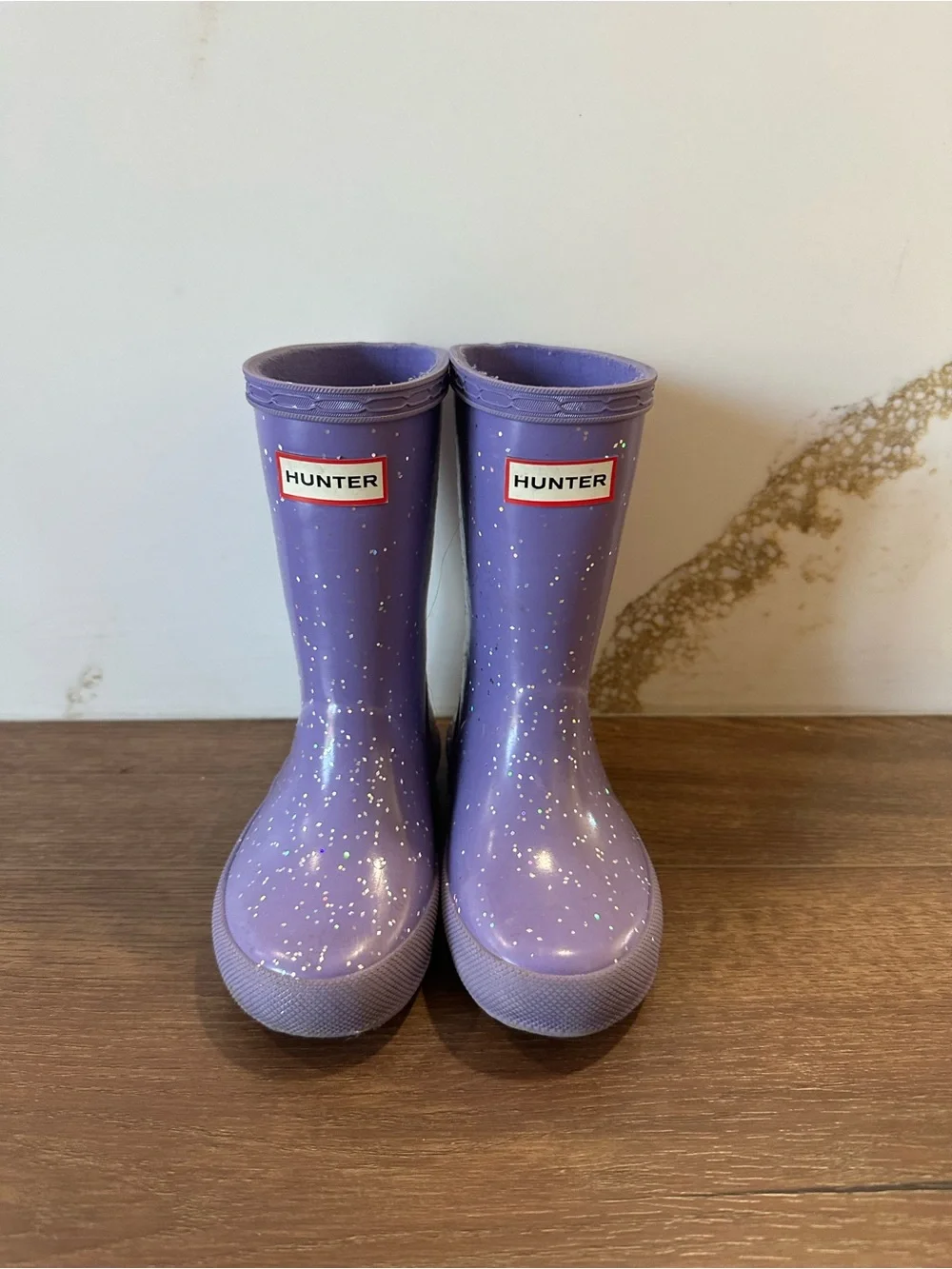 Hunter Purple Glitter Kids Rain Boots